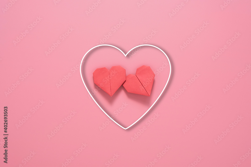 Valentine’s Day concept, Red heart on pink background. Valentine’s Day concept, Red heart on pink background.