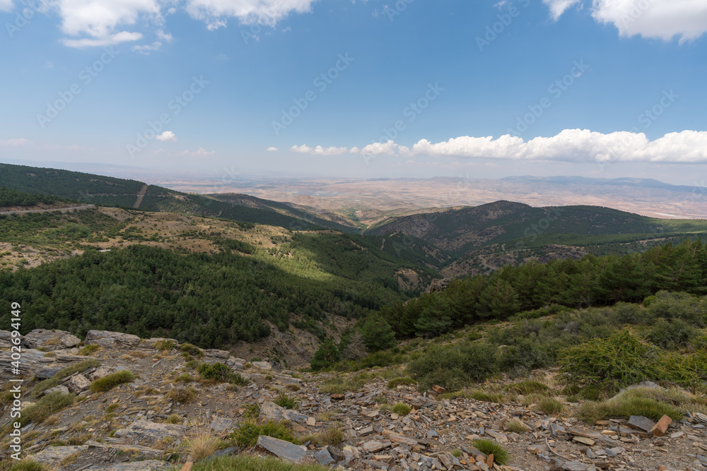 mountainous landscape in Sierra Nevada in southern Spain