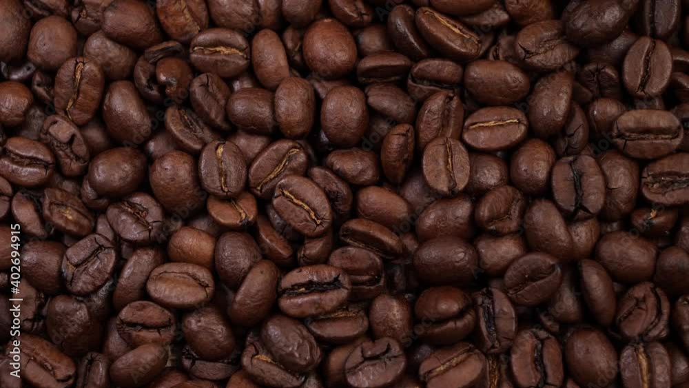 Coffee beans with a change in light brightness Coffee beans with a change in light brightness