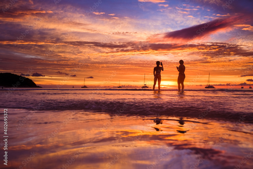Wonderful beach scenery with dramatic sky Wonderful beach scenery with dramatic sky