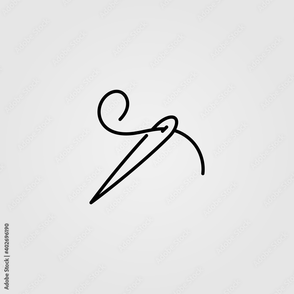 Needle and thread vector icon. Sewing symbol. Web site page and mobile app design element. Needle and thread vector icon. Sewing symbol. Web site page and mobile app design element.