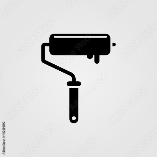 Paint roller symbol. Color painter icon.