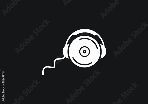 microphone, music logo design vector template.