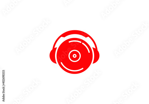 microphone, music logo design vector template.