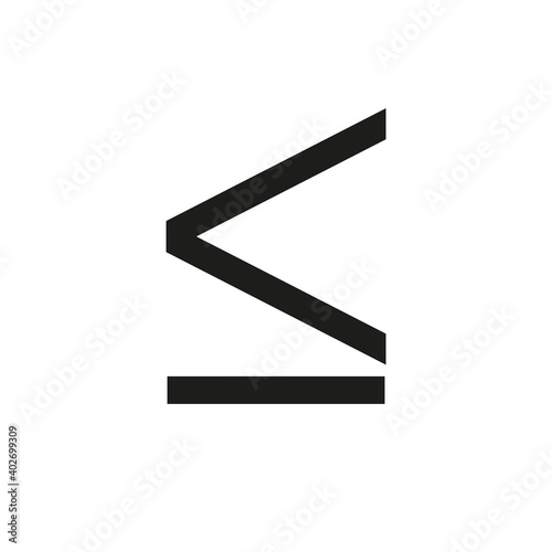 The icon is Greater than or equal to. Simple vector illustration on a white background