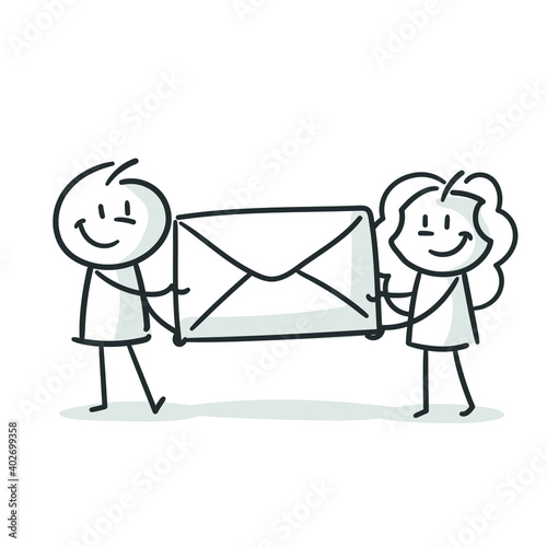 stick figures: letter, mail, envelope (no. 33)
