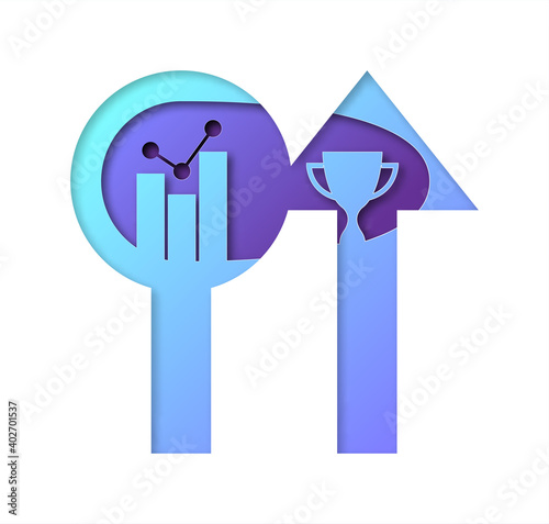Vector analytics in paper art style