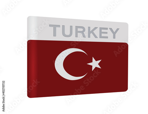 Turkey flag badge. vector illustration