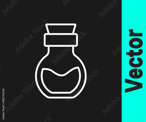 Poison in bottle icon isolated on white background. Bottle of poison or poisonous chemical toxin. Vector.