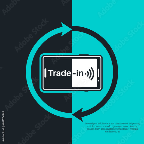 Smartphone with an exchange arrow