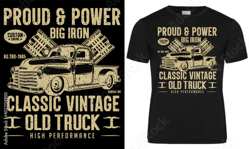vintage truck t shirt design
