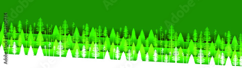 Abstract Green Paper Cut Forest Tree Shadow White Background Vector Design Style