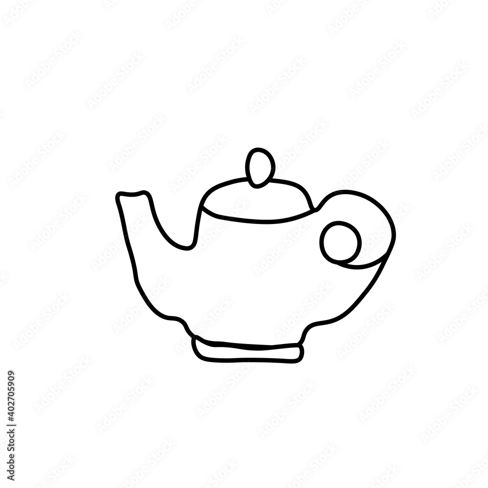 Vector New Year Cakes in doodle style.One teapot simple food.Illustration drinks for Chinese New Year with black line hand drawn.Design for menus,cards,stickers,prints,social networks,web. Vector New Year Cakes in doodle style.One teapot simple food.Illustration drinks for Chinese New Year with black line hand drawn.Design for menus,cards,stickers,prints,social networks,web.
