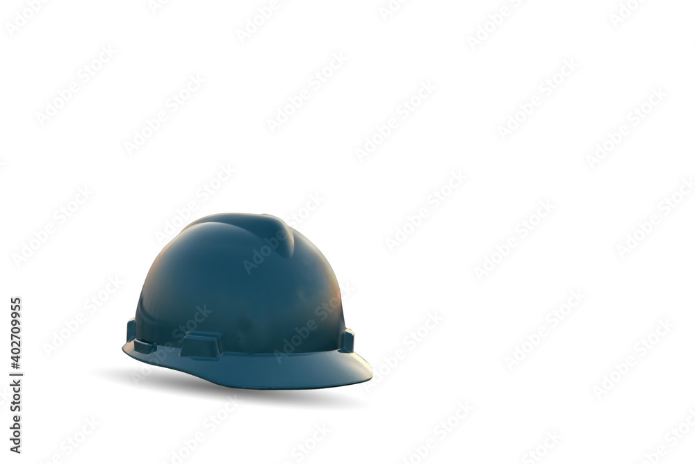 Fototapeta premium Green helmet safety isolated on white background.