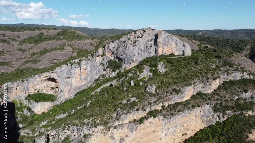 Aerial View of Mountains in Guara Natural Park in Alquezar, Spain Aerial View of Mountains in Guara Natural Park in Alquezar, Spain