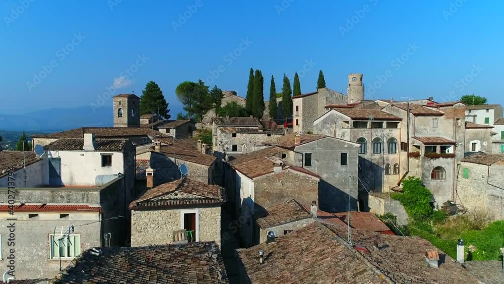 Pico, Ciociaria Italia: paesino in provincia di Frosinone 
Veduta aerea del centro storico di Pico