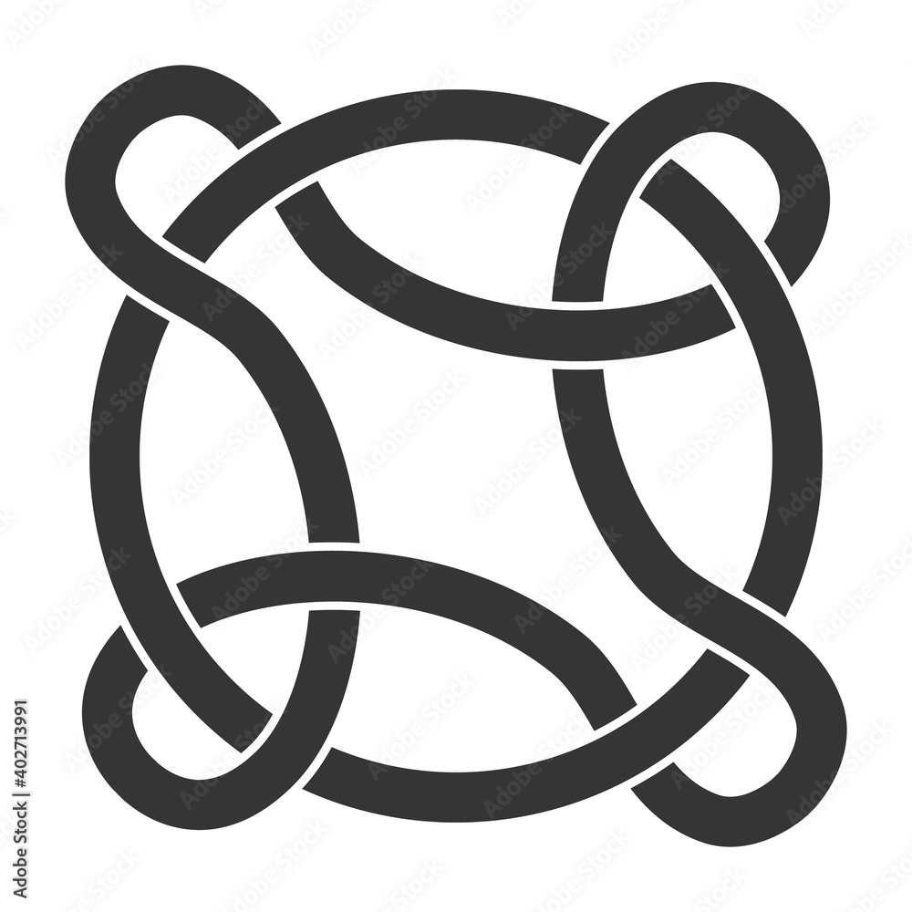 monochrome icon with Celtic knot art and ethnic ornaments monochrome icon with Celtic knot art and ethnic ornaments