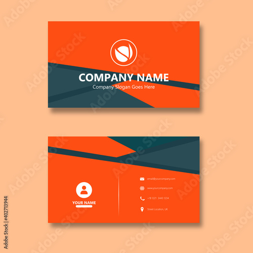 Orange papercraft style business card