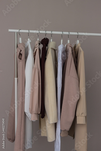 Women's casual clothing on an open hanger © adydyka2780