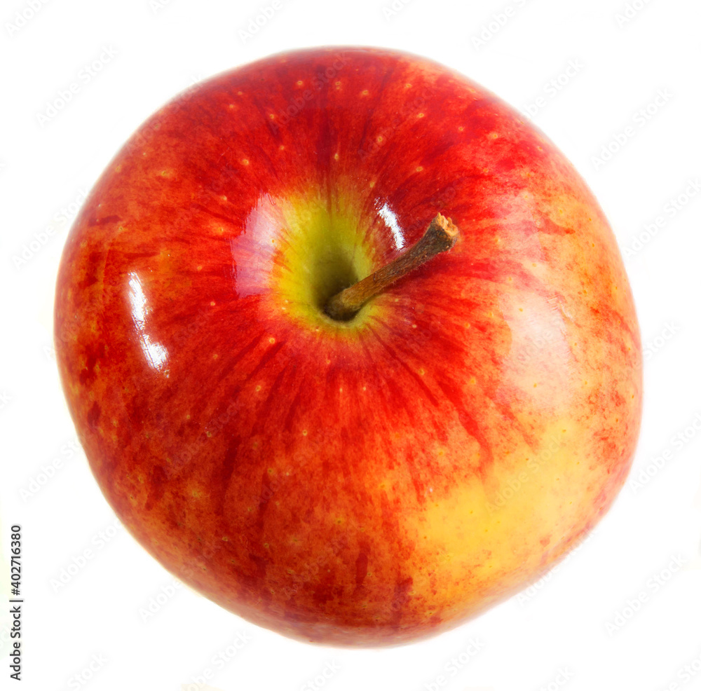 red apple on a white isolated background close-up red apple on a white isolated background close-up