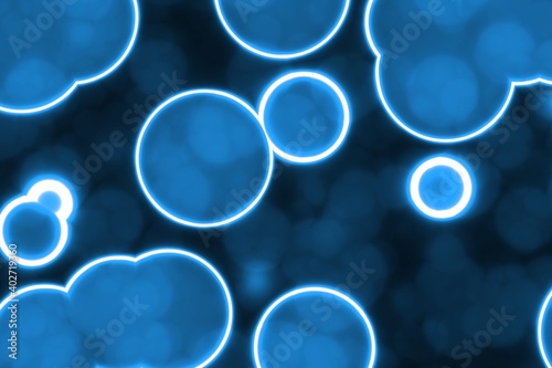 Foto creative beautiful blue colorful biological luminous lights template digital dra