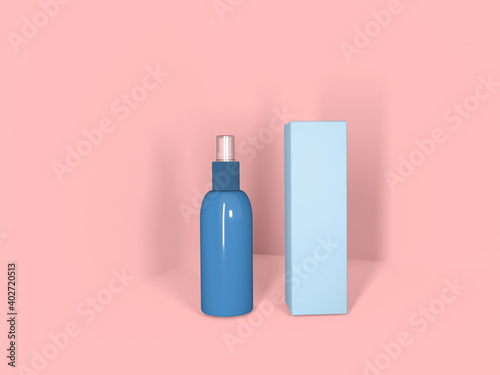 3d rendering of hand cleaner for covid disinfection, mockups