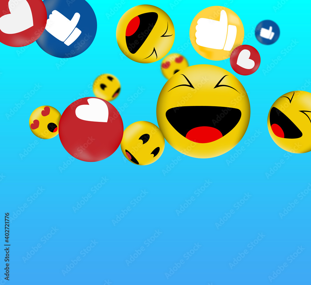 Naklejka premium Funny emoticons for backgrounds and illustrations.