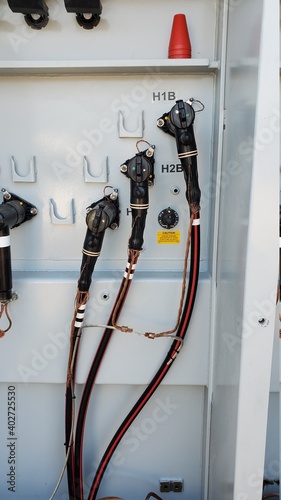 High Voltage Electrical Cables inside a Transformers