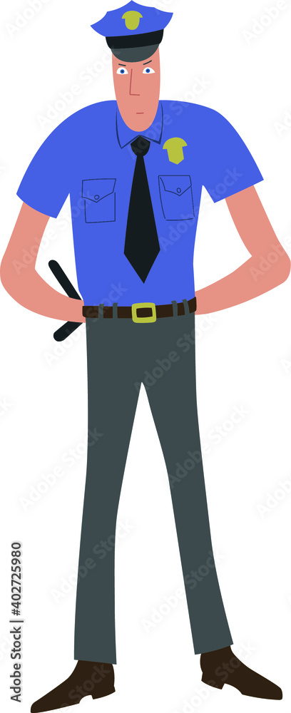 Isolated police officer in unifrom on white background Isolated police officer in unifrom on white background