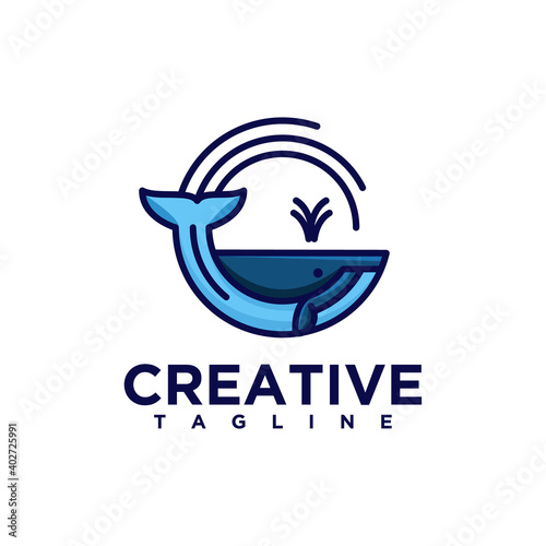 Whale vector, creative design vector template