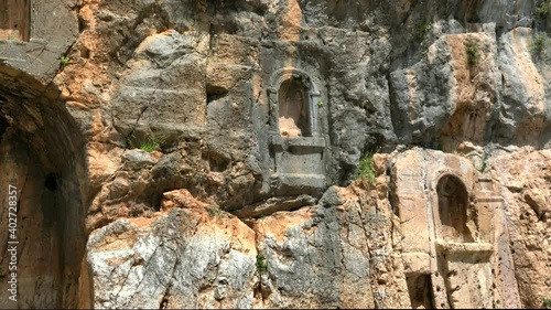 Baniyas is an ancient city in Israel at the foot of Mount Hermon, near main source of the Jordan river. Israel. 4K