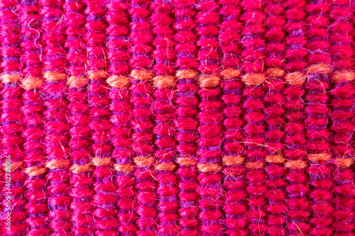 Handwoven textile from Salcajá, Guatemala - Macro