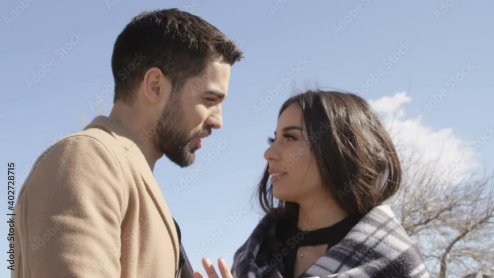 A loving young couple together in a close-up. Young couple looking at each other Slow Motion high quality footage, shoot on Red Dragon camera. A loving young couple together in a close-up. Young couple looking at each other Slow Motion high quality footage, shoot on Red Dragon camera.