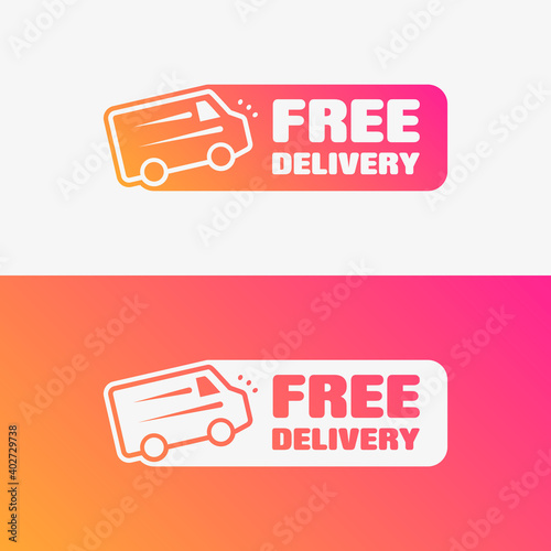 Free Delivery Shopping Vector Label Set