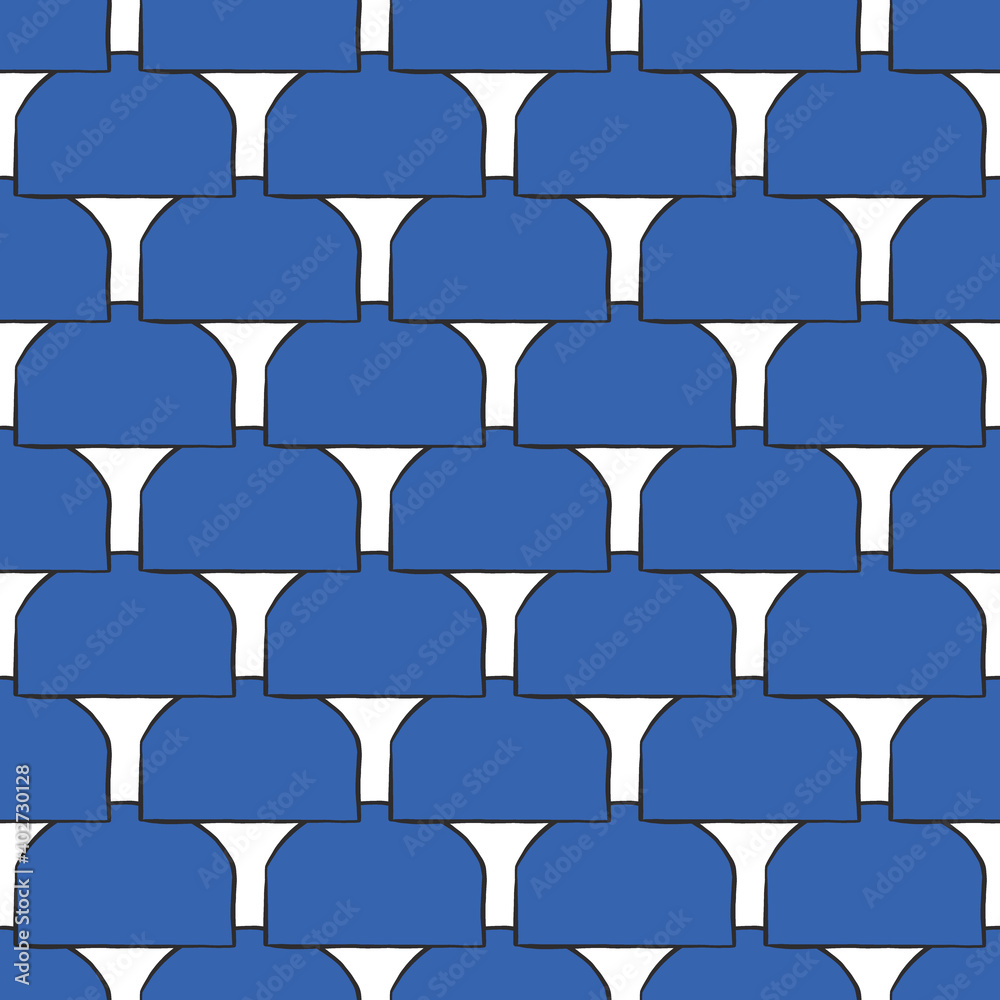 Naklejka Vector seamless texture background pattern. Hand drawn, blue, black, white colors.