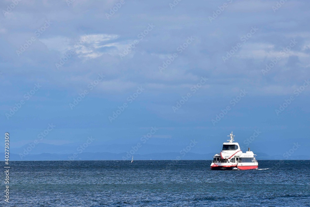 Bodensee mit Schiffen Panorama Bodensee mit Schiffen Panorama