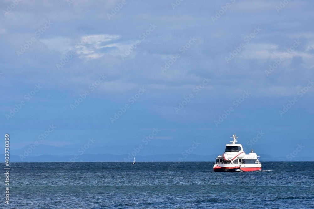 Bodensee mit Schiffen Panorama