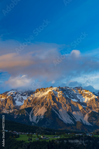 Fototapeta Naklejka Na Ścianę i Meble -  Dachstein massif at sunset, Styria, Austria