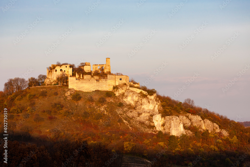 Falkenstein Castle in autumn, Austria