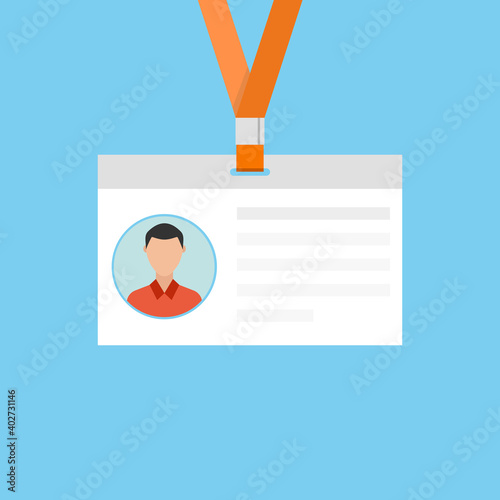 Identification card for man. Vector illustration.