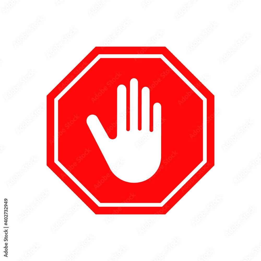 Stop Hand Palm sign, Vector isolated icon Stop Hand Palm sign, Vector isolated icon