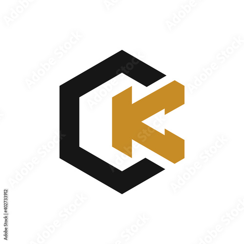 Initial kc letter logo vector template design. Creative abstract letter ck logo design. Linked letter ck logo design. photo