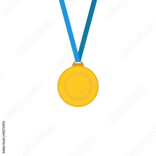 Gold medal isolated on a white background. Vector illustration.
