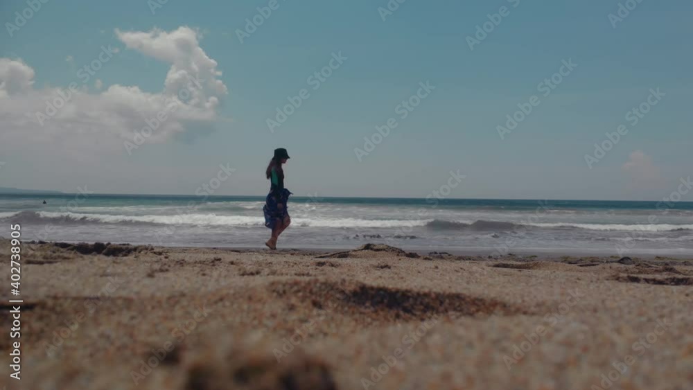 Fly over the beach with stunning ocean views Fly over the beach with stunning ocean views