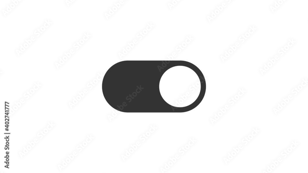 Visualization of Settings Switch in Device GUI. Digitization Button which Change Control Slider Bar Turn on and Turn off. Minimalistic Animated Visual Trend of Interface Element. Alpha mode. Visualization of Settings Switch in Device GUI. Digitization Button which Change Control Slider Bar Turn on and Turn off. Minimalistic Animated Visual Trend of Interface Element. Alpha mode.