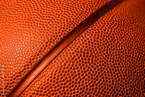 Bild auf Leinwand Closeup detail of basketball ball texture background