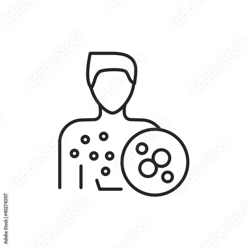 Lichen planus disease line color icon. Sign for web page, mobile app