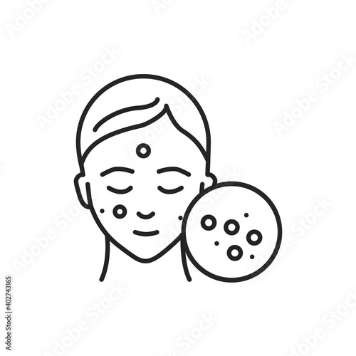 Pustule line color icon. Sign for web page, mobile app