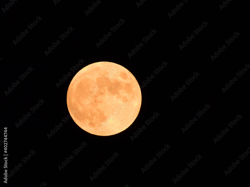 Obraz premium Full Orange color Moon