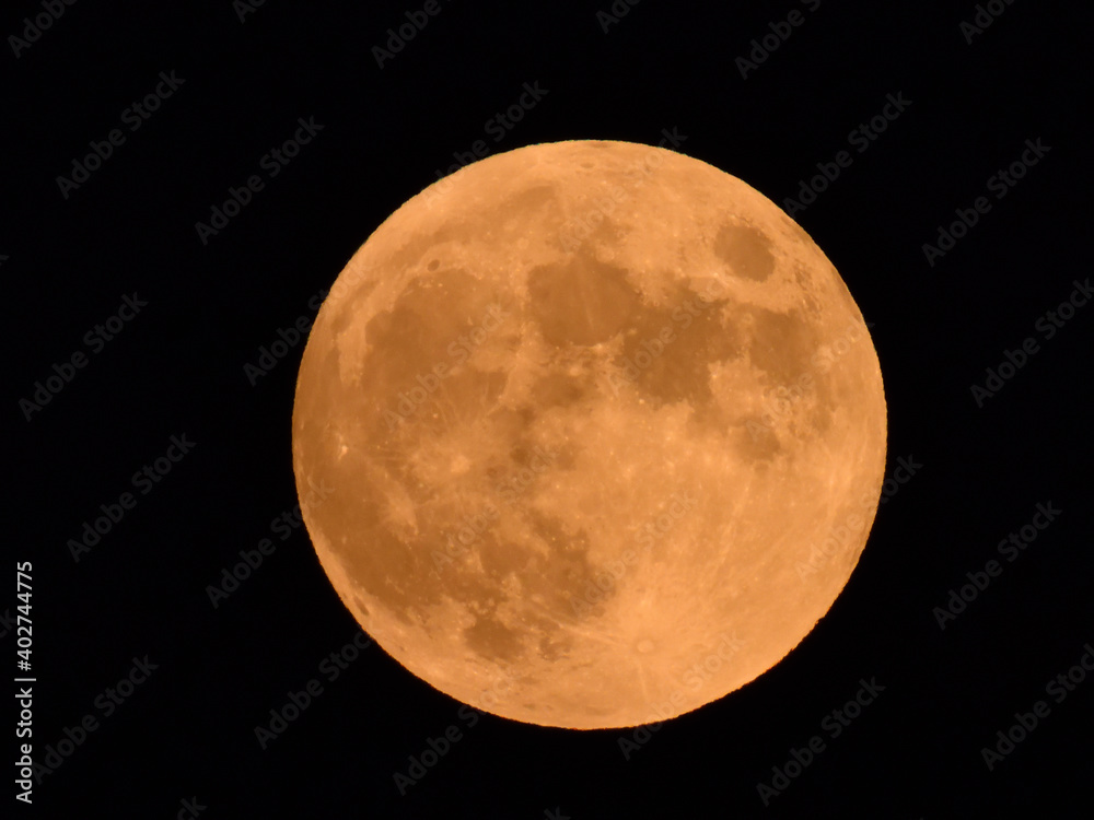 Fototapeta premium Full Orange color Moon